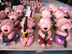 ตุ๊กตาดินเผาเด็กไทยเล่นตนตรี
