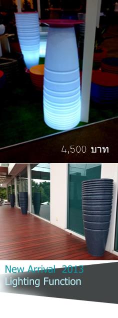 กระถางต้นไม้มีไฟสำหรับตกแต่งสวน