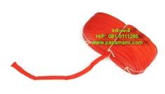เชือกผ้าPP แบน กว้าง6หุน (3/4นิ้ว) สีแดง 19มิล 1ม้วน