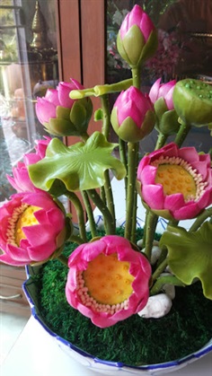 ดอกไม้ประดิษฐ์จากดินไทย(บัว)