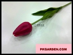 (ดอกไม้ปลอม)ดอกทิวลิป PUสีบานเย็น ราคาถูก คุณภาพดี