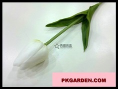 (ดอกไม้ปลอม)ดอกทิวลิป PUสีขาว ราคาถูก คุณภาพดี
