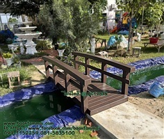 สะพานไม้แต่งสวน โต๊ะไม้ในสวน งานไม้เนื้อแข็งในสวน
