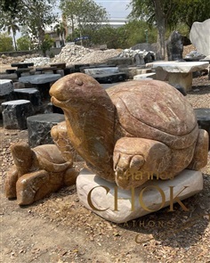 เต่าคู่แม่ลูกหินธรรมชาติ