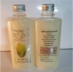 สบู่เหลวสมุนไพร กลิ่นนมข้าว / Natural Liquid Soap Rice Milk 