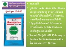 ปุ๋ยเคมี สูตร 10-3-30 มีสารเคลือบยูเรีย ฟินเลอร์เป็นอินทรีย์