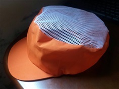 หมวกโรงงาน หมวกเก็บผม หมวกแม่ครัว หมวกตาข่ายบน สีส้ม