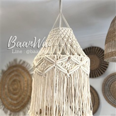 Macrame โคมไฟเชือกCotton โคมไฟถักเชือก แบบที่2