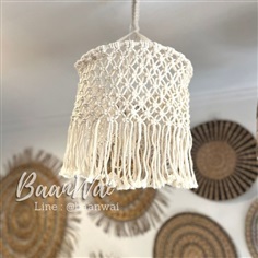 Macrame โคมไฟเชือกCotton โคมไฟถักเชือก แบบที่1