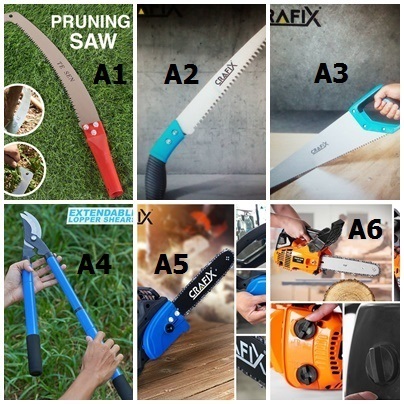 A1 เลื่อยมือ Pruning Saw (TE SEN) / 150.- A2 เลื่อยมือ Crafi