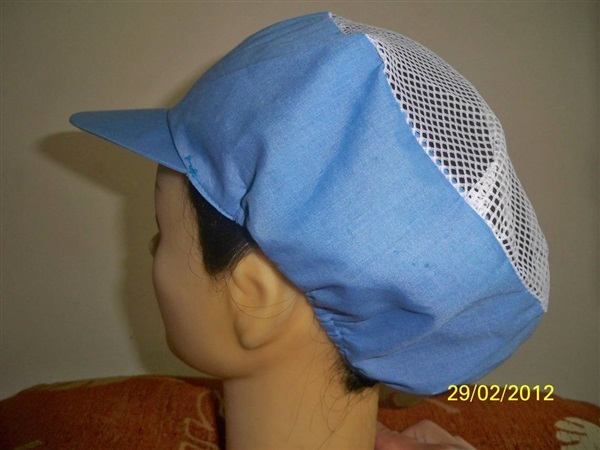 หมวกโรงงาน หมวกเก็บผม หมวกแม่ครัว หมวกตาข่ายบน สีฟ้า,,หมวก