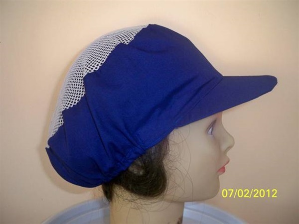 หมวกโรงงาน หมวกเก็บผม หมวกแม่ครัว หมวกตาข่ายบน สีน้ำเงิน,,หมวก
