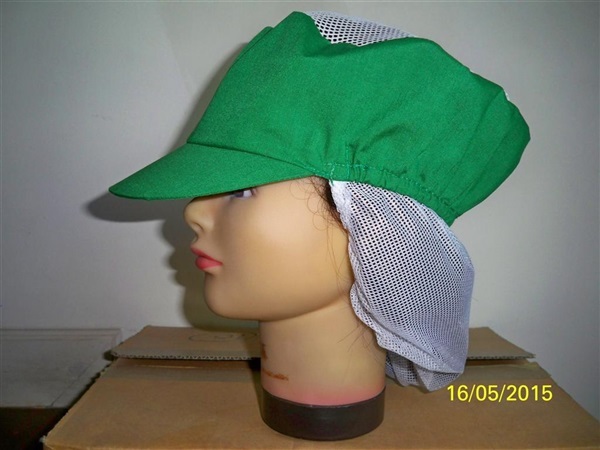 หมวกตาข่ายบน เสริมตาข่ายท้ายทอย สีเขียว,,หมวก
