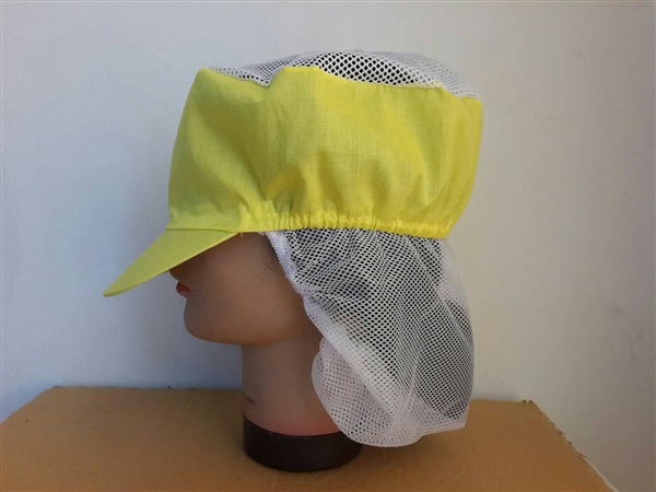 หมวกตาข่ายบน เสริมตาข่ายท้ายทอย สีเหลือง,,หมวก