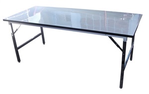โต๊ะพับหน้าขาว ขาชุบโครเมี่ยม หน้าไม้ตัน กันน้ำ ทนความร้อน รับประกันหน้าโฟรเมก้าแท้ เกรด A