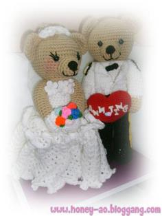ตุ๊กตาหมีแต่งงานในเครื่องแบบ ตัวใหญ่น่ารักน่ากอดคะ