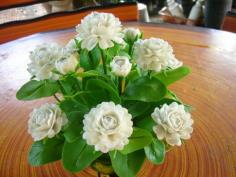 ดอกไม้ประดิษฐ์จากดินไทย(มะลิ) | ป้าอร การ์เด้น  - ชัยบาดาล ลพบุรี