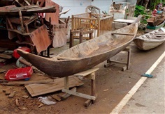 เรือขุดไม้ตะเคียนทอง ยาว4เมตร เรือไม้โบราณ อายุหลา