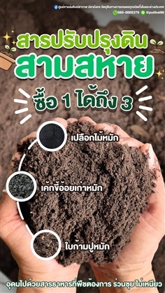 ปุ๋ยหมักอินทรีย์ 3สหาย (ปุ๋ยหมักจากพืช 3ชนิด)