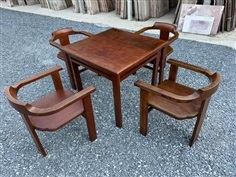 ชุดโต๊ะไม้มะค่า หน้าโต๊ะเป็นไม้แผ่นเดียว | ร้านโสภาไม้เก่าสุพรรณ - สองพี่น้อง สุพรรณบุรี