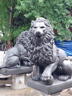 รูปปั้นสิงโต สิงโตปูนปั้น สิงห์ สิงห์มงคลคู่