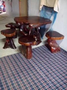โต๊ะ+เก้าอี้5ตัว ไม้มะค่าทั้งชุด