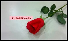 (ดอกไม้ปลอม)ดอกกุหลาบปลอมสีแดง ดอกขนาด 5 cm ราคาถูก