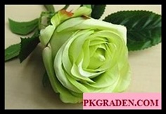 (ดอกไม้ปลอม)ดอกกุหลาบปลอมสีเขียวขนาด 8 cm ราคาถูก