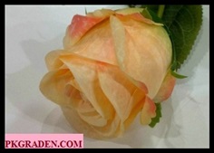 (ดอกไม้ปลอม)ดอกกุหลาบปลอมสีโอรสขนาด 8 cm ราคาถูก