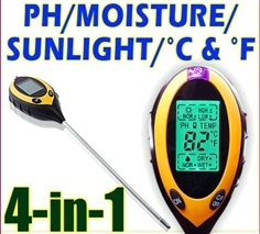 PH01-เครื่องวัดดิน ระบบดิจิตอล 4in1 วัดค่ากรดด่าง PH meter, 