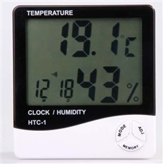 HY02-เครื่อง วัดอุณหภูมิ ความชื้น และนาฬิกา Hygro-Thermomete