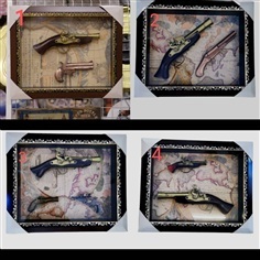 กรอบปืนวินเทจ กรอบปืนโบราณ กรอบปืนแขวนผนัง