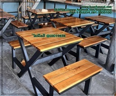 โต๊ะไม้ขาเหล็ก โต๊ะบาร์ขาเหล็ก โต๊ะไม้เนื้อแข็ง