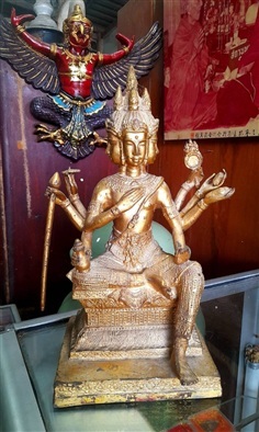 พระพรหมเก่า ขนาดหน้าตัก5นิ้ว พระพรหมทองเหลือง