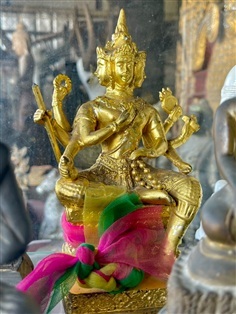 พระพรพรม หน้าตัก4นิ้ว พระพรหมทองเหลือง ปิดทอง