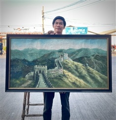 ภาพวาดสีน้ำมันกำแพงเมืองจีน ภาพวาดกำแพงเมืองจีน