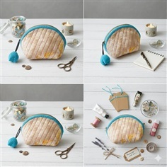 กระเป๋าใส่เหรียญผ้าพิมพ์ใบไม้