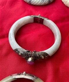 กำไลหยกโบราณ กำไลหยกNephrite สีขาวมุก