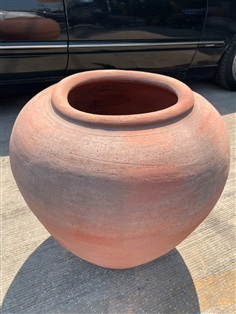 โอ่งแดง อยุธยา โอ่งดินเผาโบราณ ใบใหญ่ ขนาด65ซม