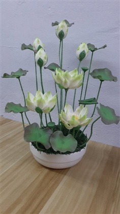 ดอกบัว ขนาดกลาง ประดิษฐ์จากดินไทย