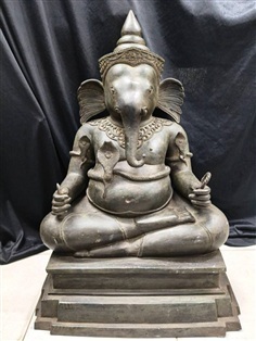 พระพิฆเนศโบราณ องค์ใหญ่ หน้าตัก16นิ้ว ทองเหลือง