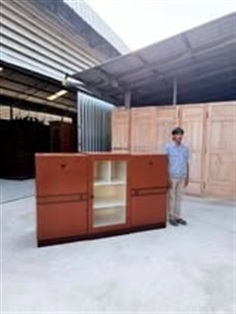 ตู้ไซด์บอร์ดฐานกล่องทรงโพเดียม งานช่างเซี่ยงไฮ้ ยุ