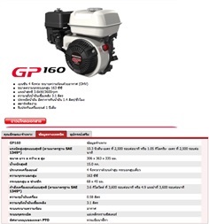 เครื่องยนต์เบนซินอเนกประสงค์ GP160 HONDA