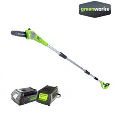 GREENWORKS เครื่องตัดกิ่งไม้สูงไร้สาย 24V+แบตฯและแท่นชาร์จ