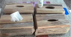 กล่องกระดาษทิชชู่ จากไม้ ขัดลายไม้ สี่เหลี่ยมผืนผ้า ไม้ปลีก