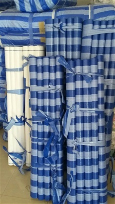 ผ้าฟาง ผ้าบลูชีทสีฟ้าขาว สีฟ้าล้วน กระสอบพลาสติก ถุงPE HD