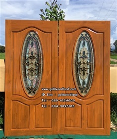 ประตูกระจกนิรภัยไม้สัก ประตูไม้สักทอง รหัส GBBB 109 | goldwoodland_โกลด์วู๊ดแลนด์ - สูงเม่น แพร่