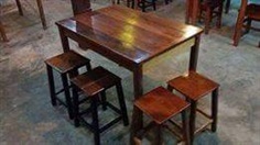 โต๊ะเก้าอี้ไม้สำหรับร้านอาหาร | ช่างทองเฟอร์นิเจอร์ไม้ - อุทุมพรพิสัย ศรีสะเกษ