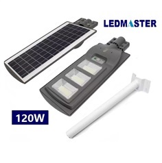 โคมไฟถนนโซล่าเซลล์ 120 วัตต์ 140LED มีระบบ PIR SENSOR 