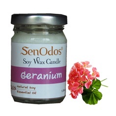 SenOdos เทียนหอมอโรม่า เทียนหอมสปา กลิ่นเจอร์เรเนียมแท้ 45g,